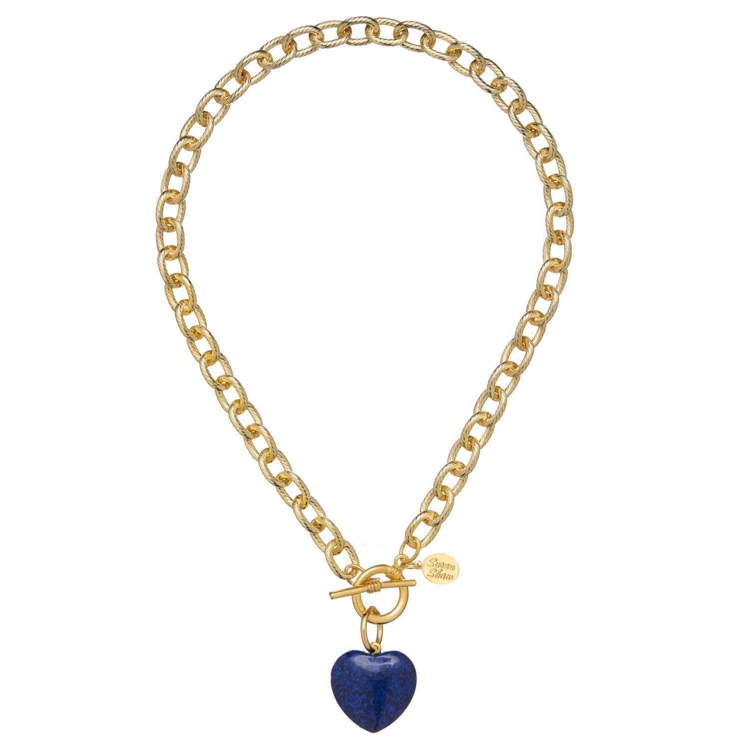 Stone Heart Toggle Necklace: White Turquoise