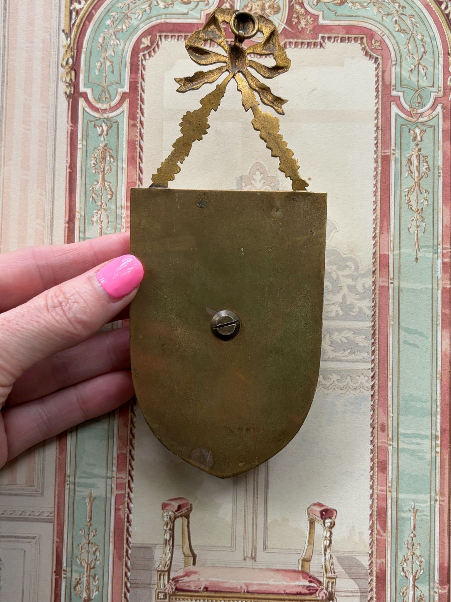 French Alabaster & Gilt Bronze Dove Wall Plaque