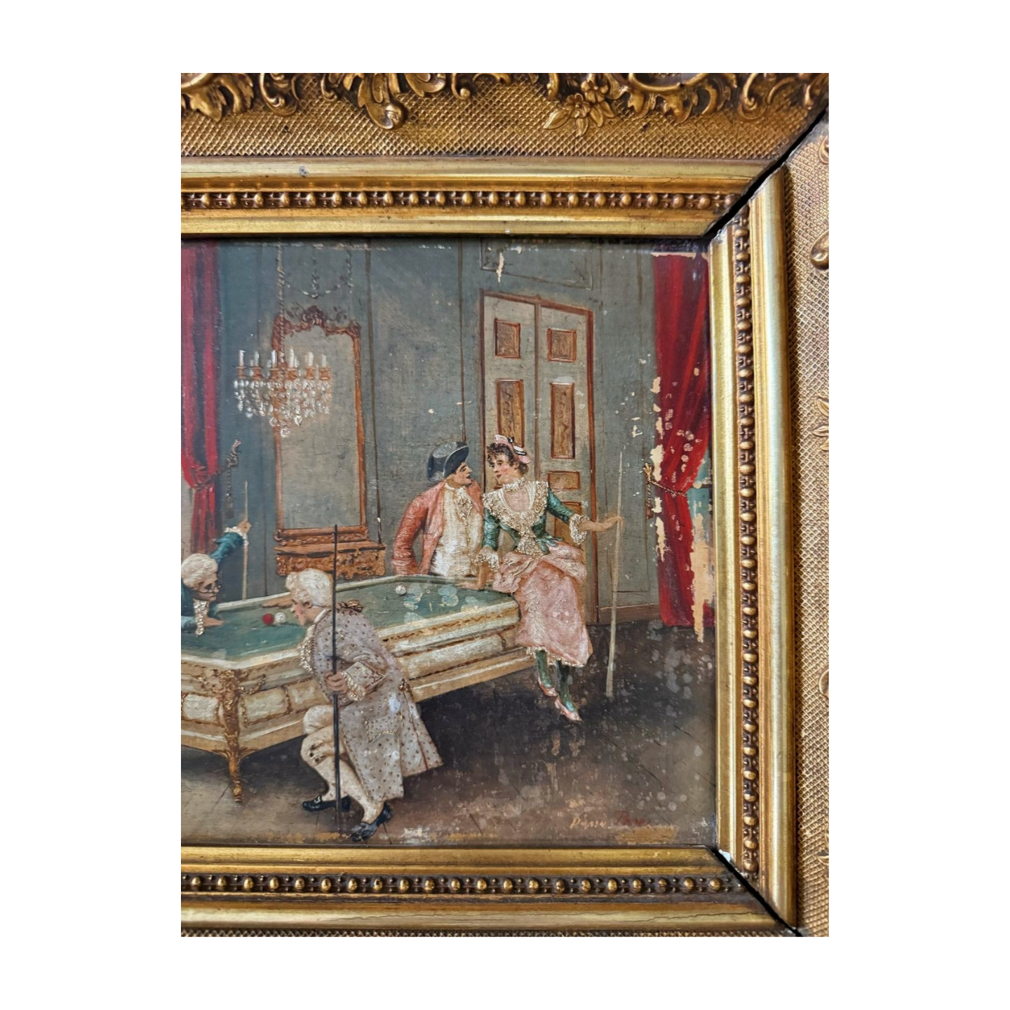 Antique French Framed Oil Painting