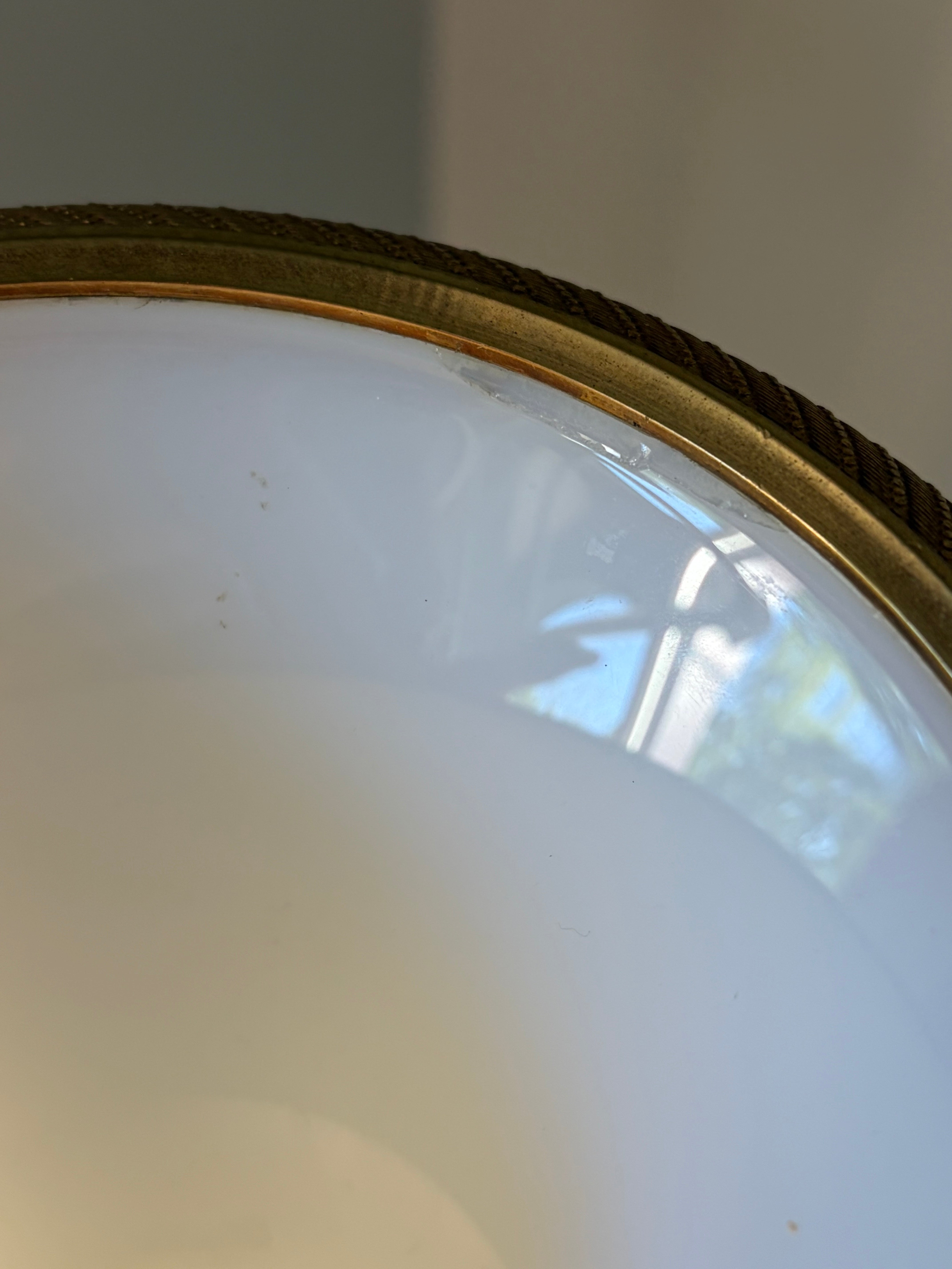 White Opaline Vase with Gilt Bronze