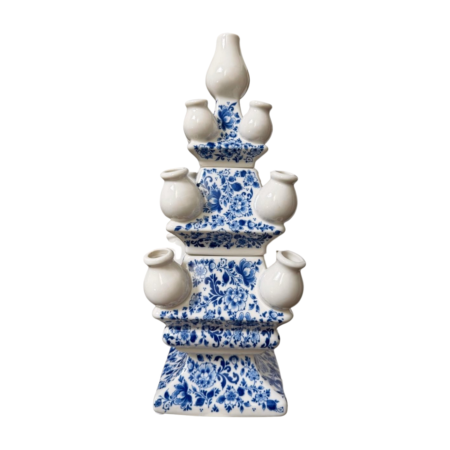 Delft Blue Porcelain Tulipiere Tower