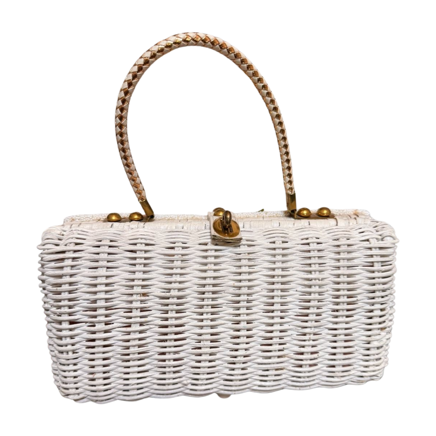 Vintage Wicker & Beaded Handbag