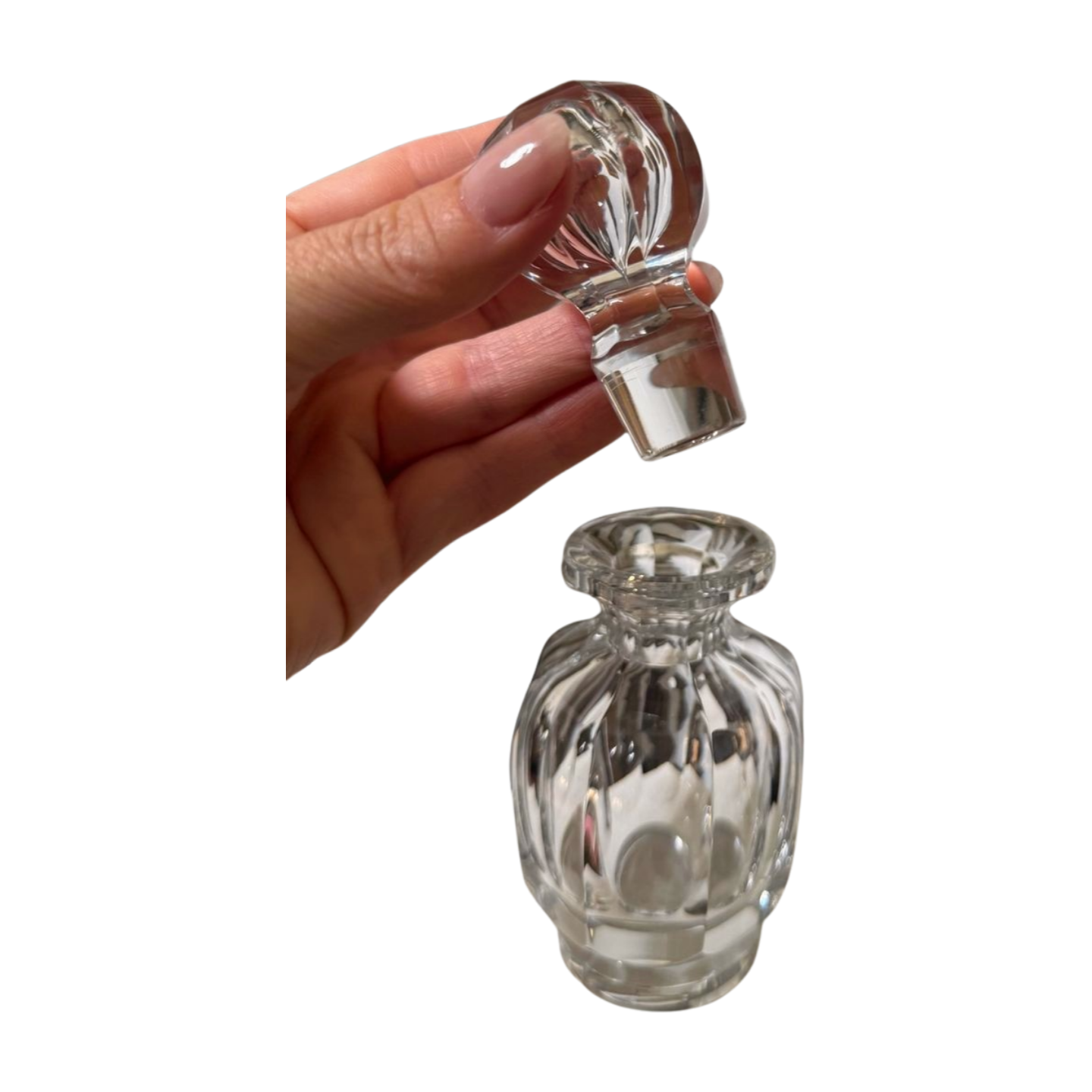Signed Baccarat Crystal Perfume Bottle — Harcourt / Missouri Pattern
