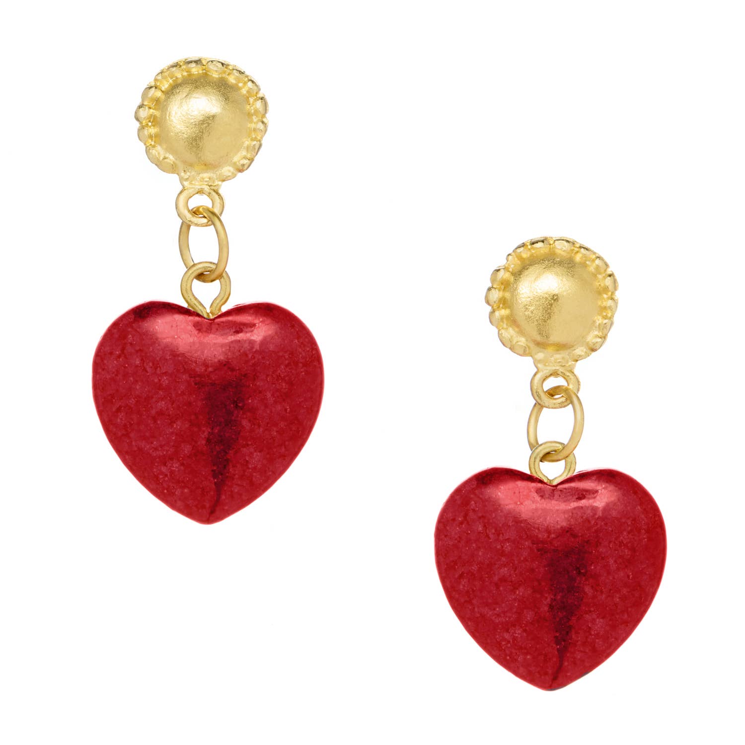 Loren Heart Earrings : White Turquoise