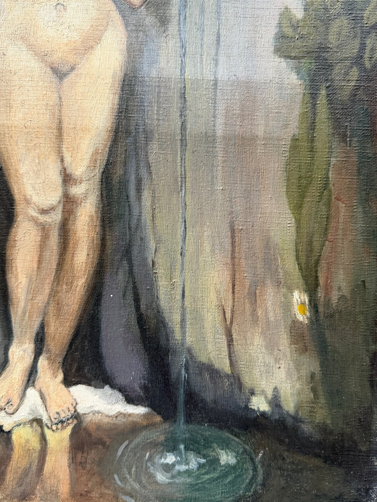 Antique French Oil Painting, After Ingres's La Source