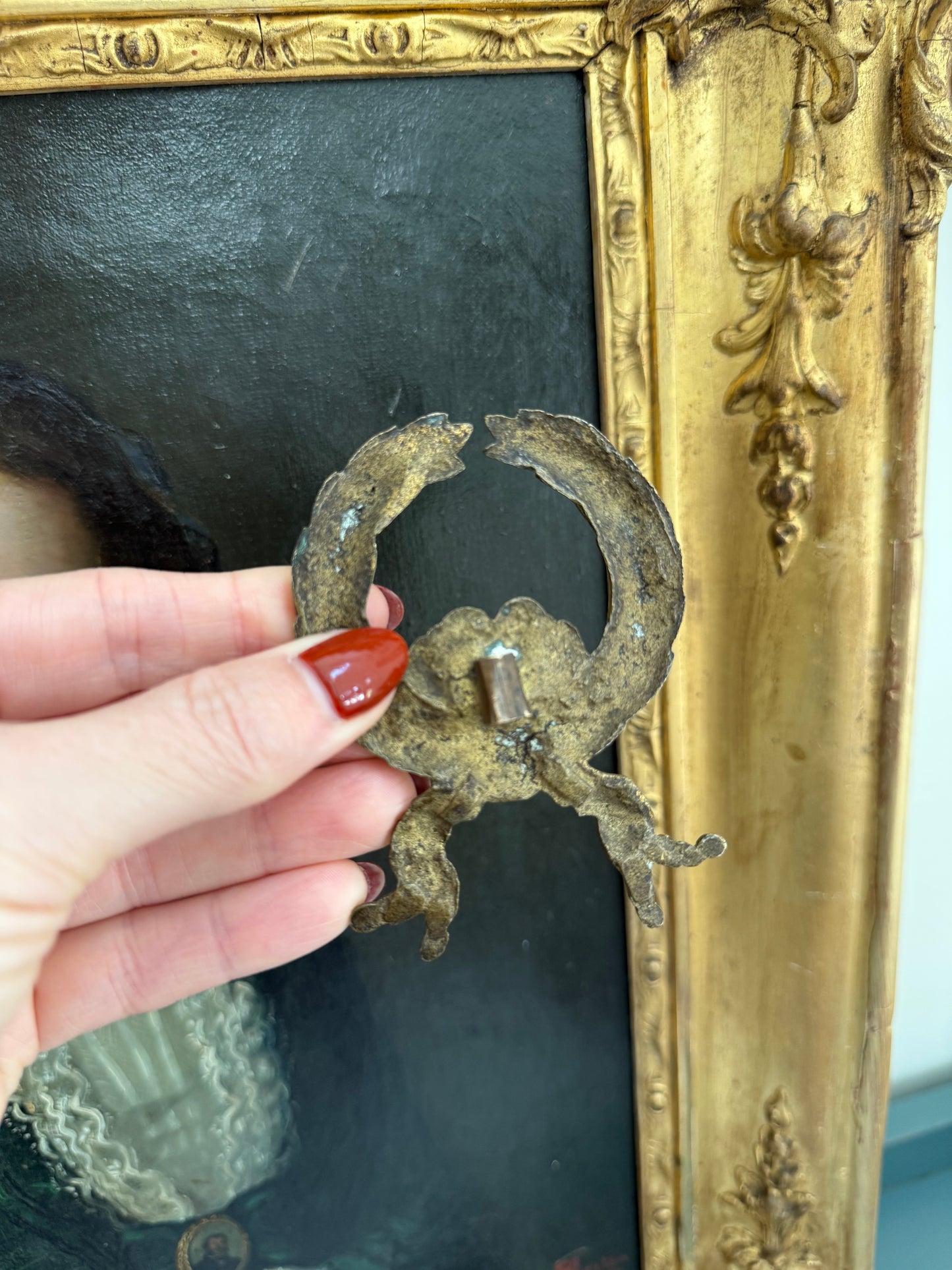 Antique French Gilt Bronze Laurel Wreath Mount