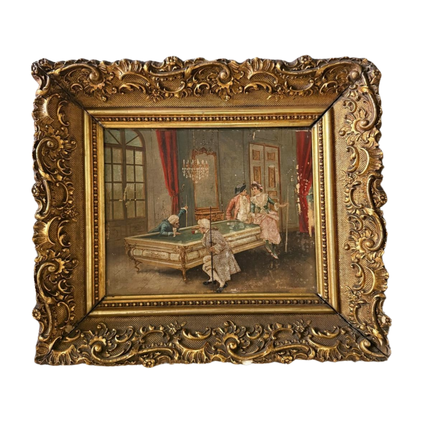 Antique French Framed Oil Painting