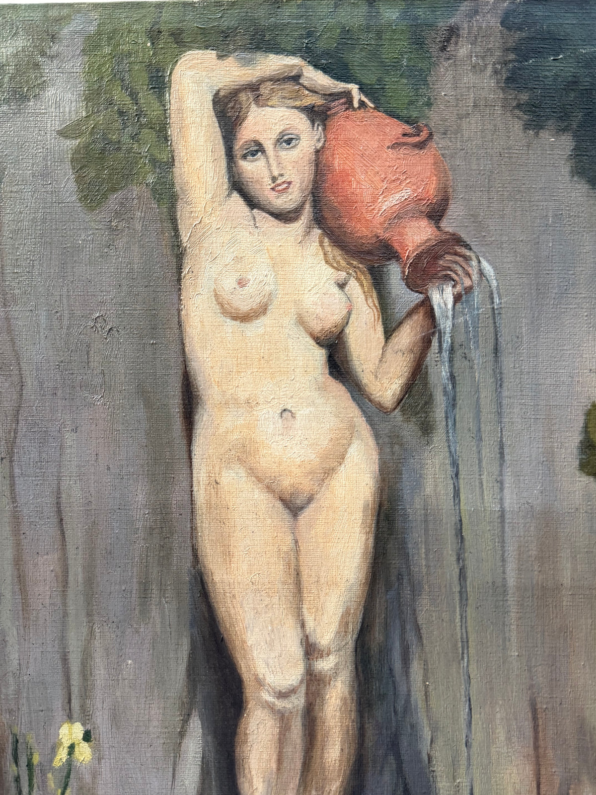 Antique French Oil Painting, After Ingres's La Source