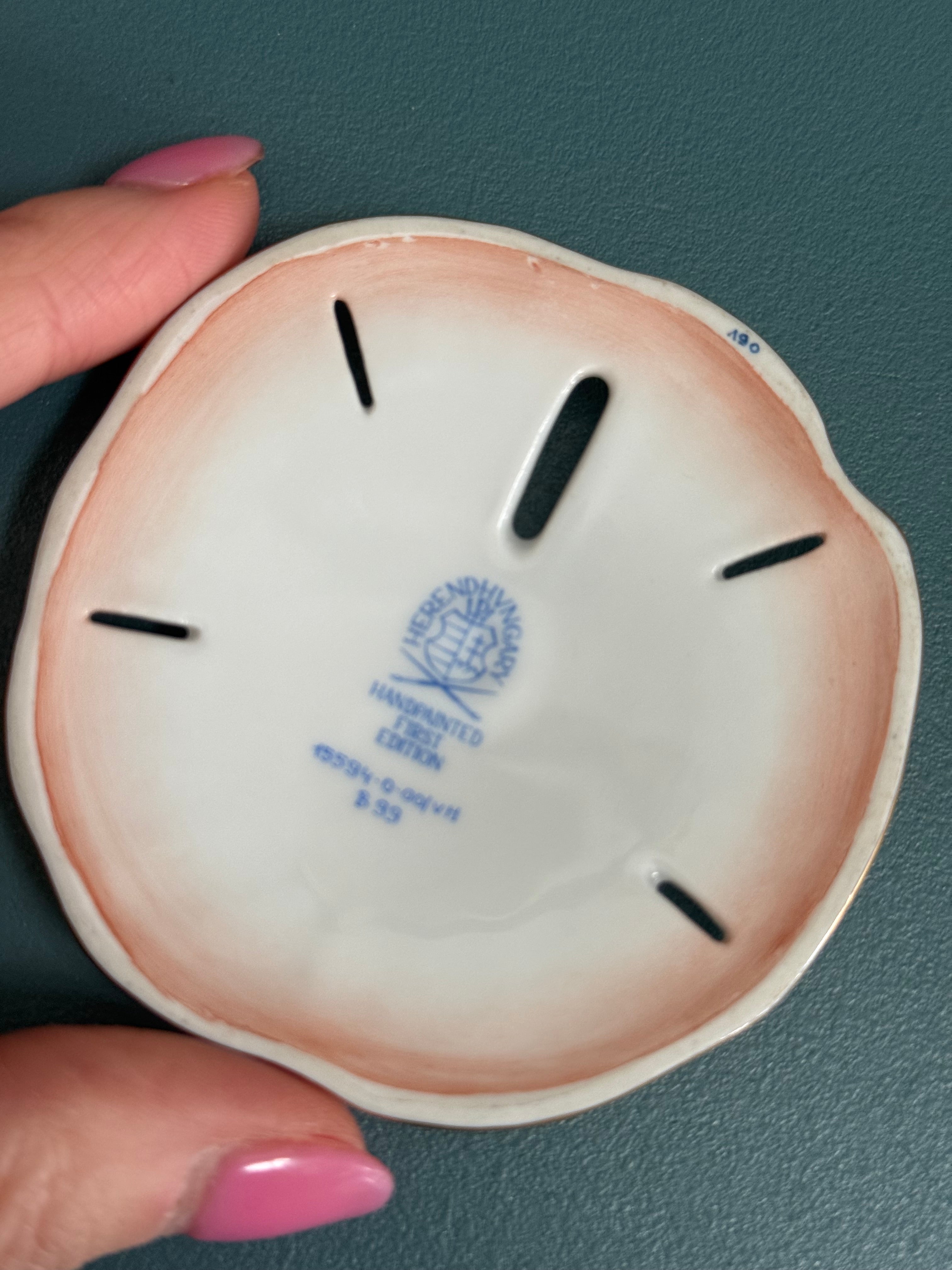 Herend Hungary Hand-Painted Porcelain Sand Dollar