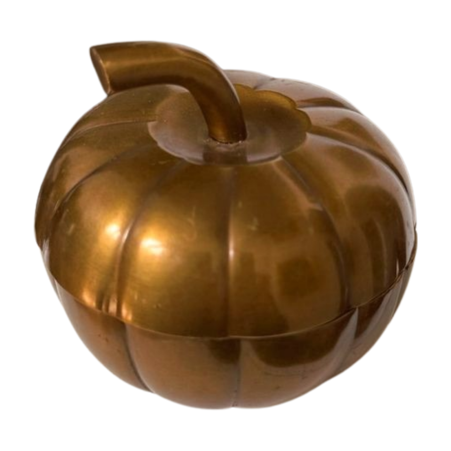 Small Vintage Brass Pumkin Trinket Box