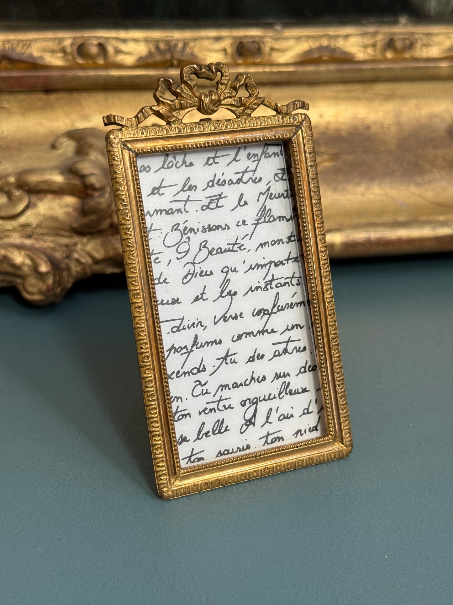 Antique French Bronze Miniature Frame