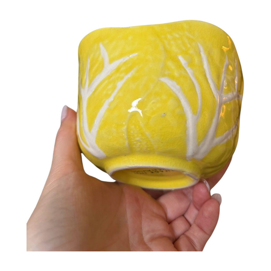 Vintage Portugal Yellow Cabbageware Bowl