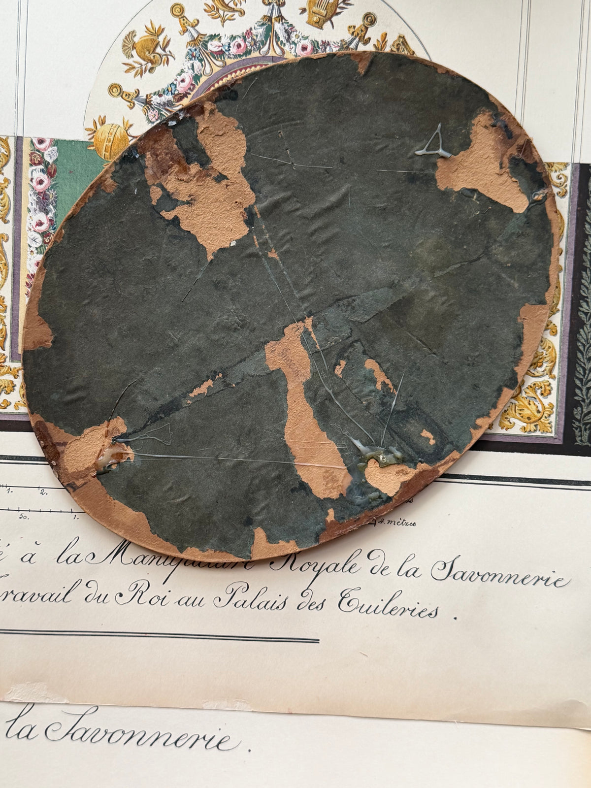 Antique French Oval Oil Painting on Board, Mediterranean Harbor, Signed Morano