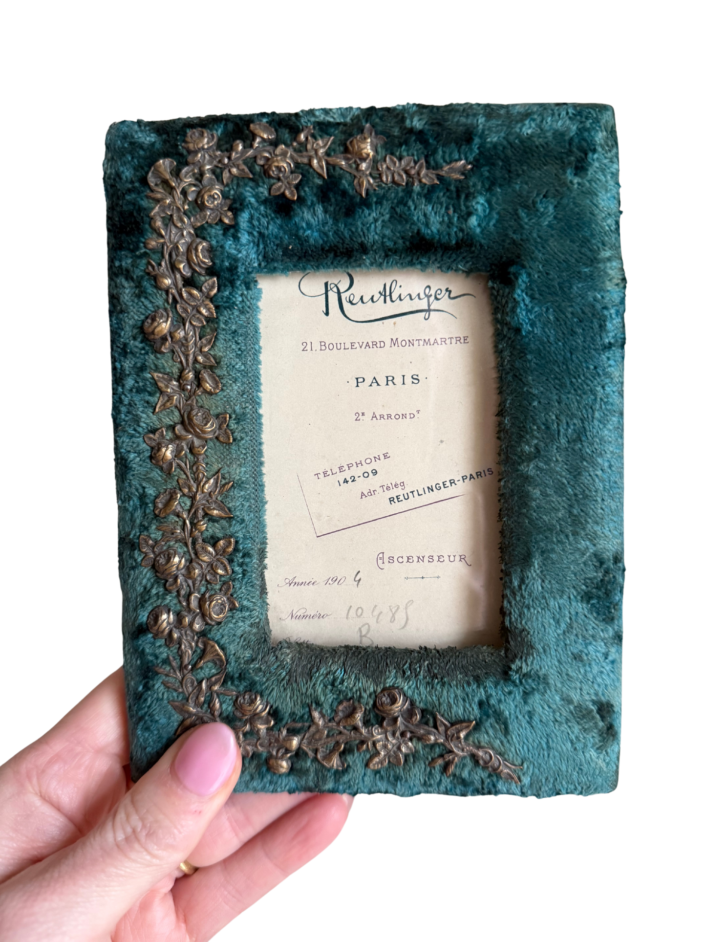 Antique French Velvet Frame