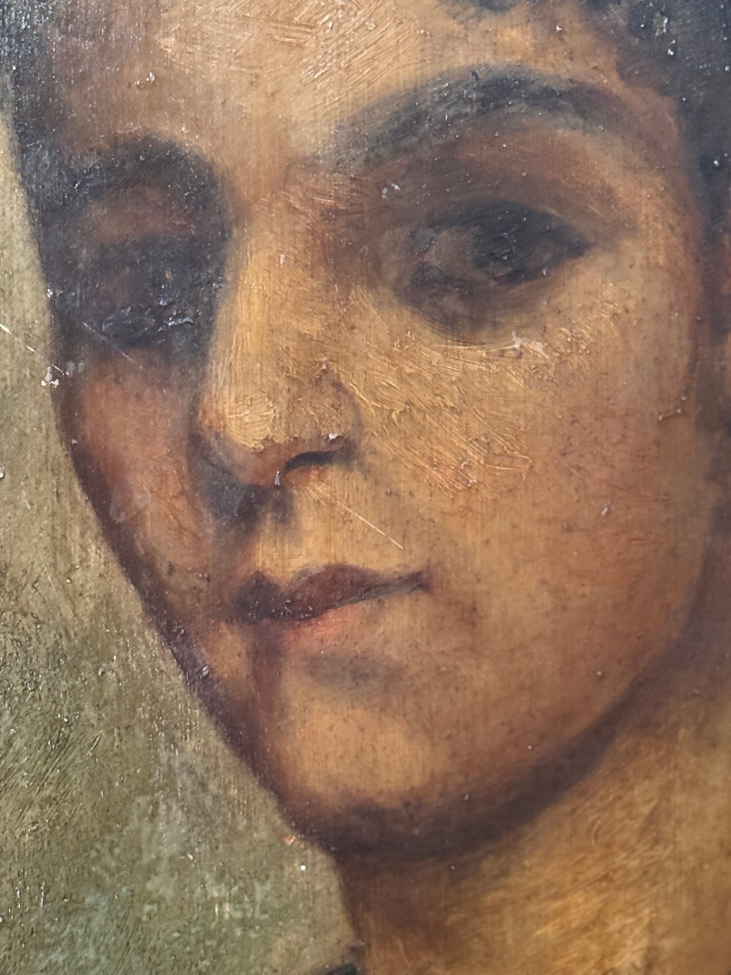 19th Century French Portrait Painting (Oil on Board)
