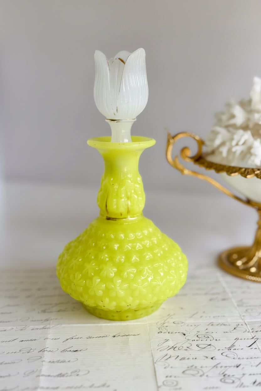 Antique Yellow Baccarat Opaline Scent Bottle