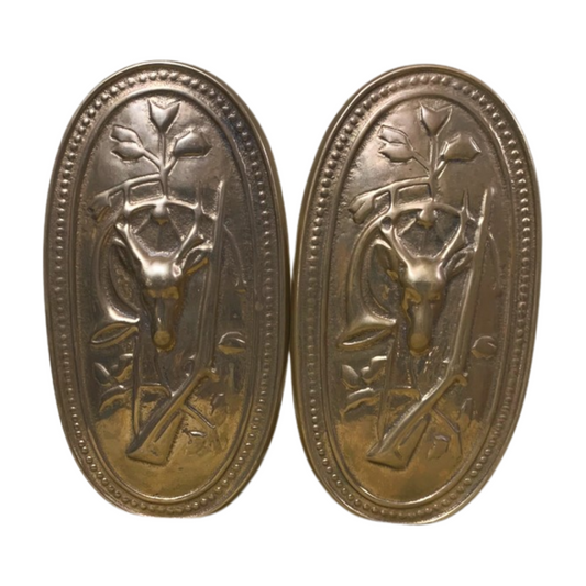 Vintage Horchow Stag Solid Brass Bookends