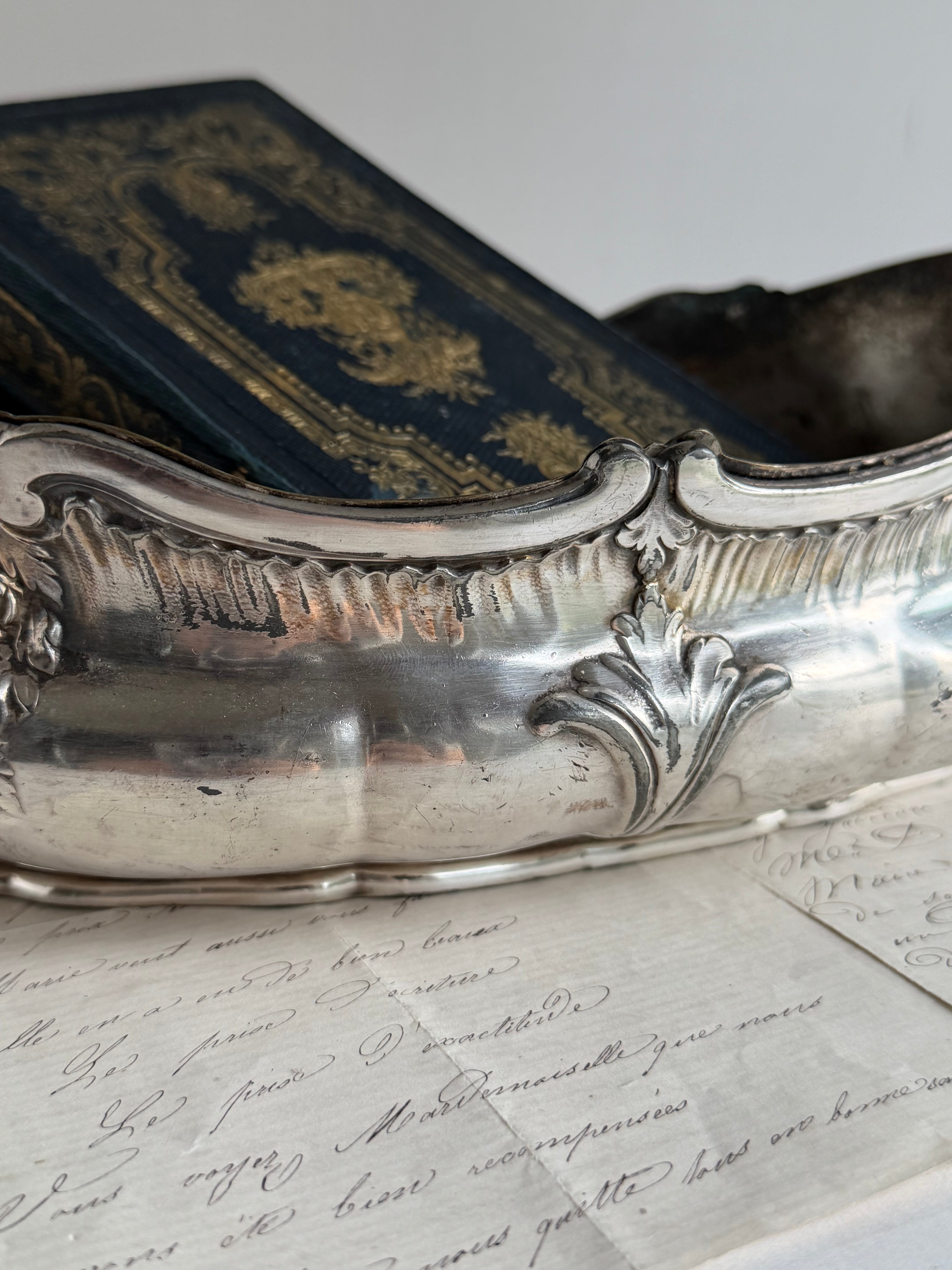 Antique French Jardiniere with Winged Hounds