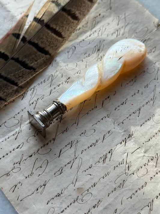 Antique French Mother of Pearl Wax Seal
