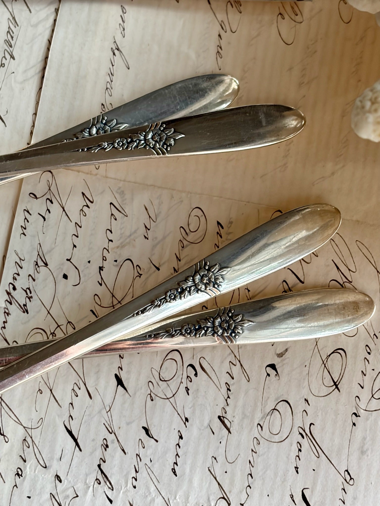 Carleton Silver Plate Cocktail Forks, Set of 4