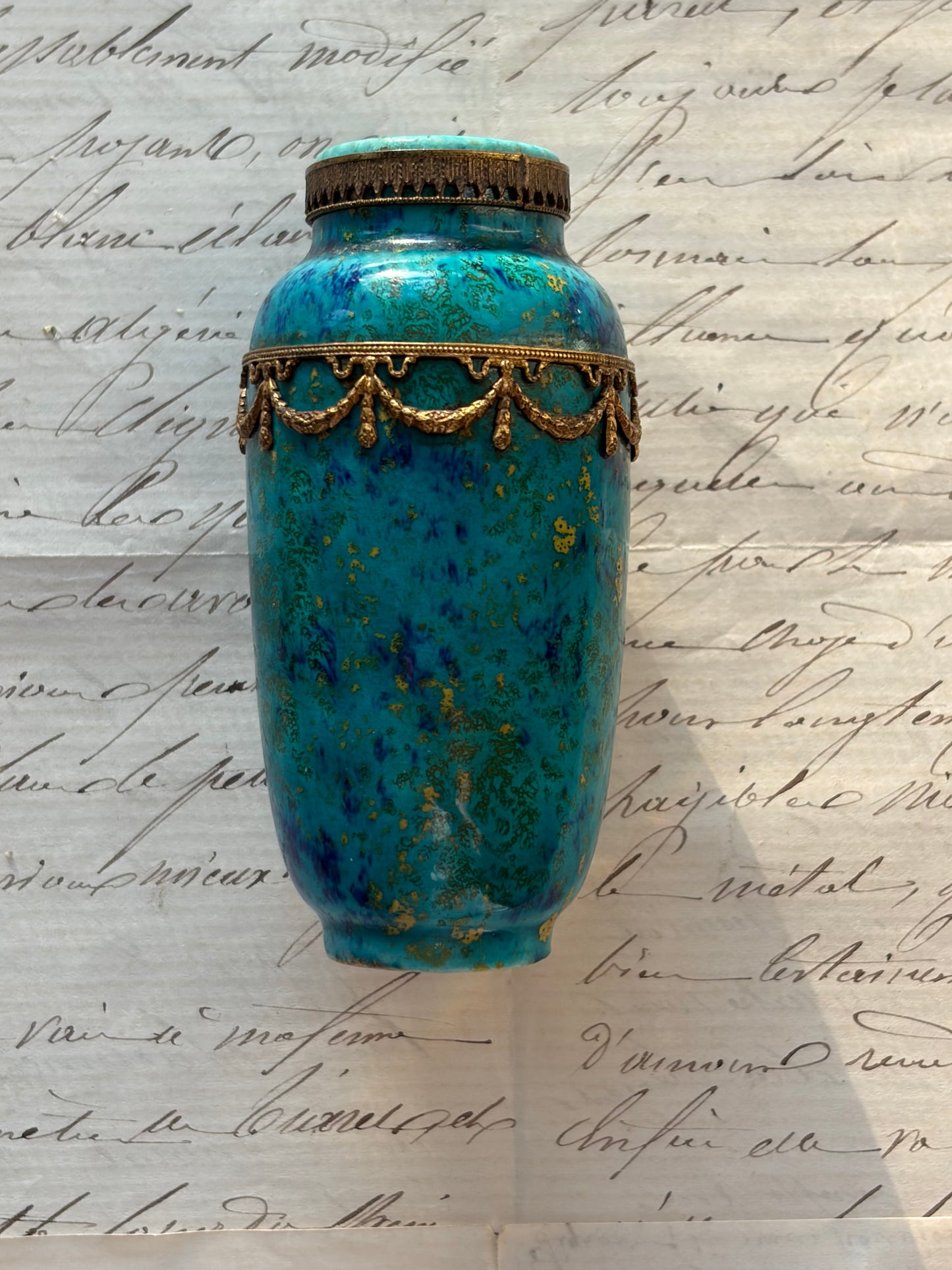 Petite French Paul Milet Sevres Vase with Ormulu
