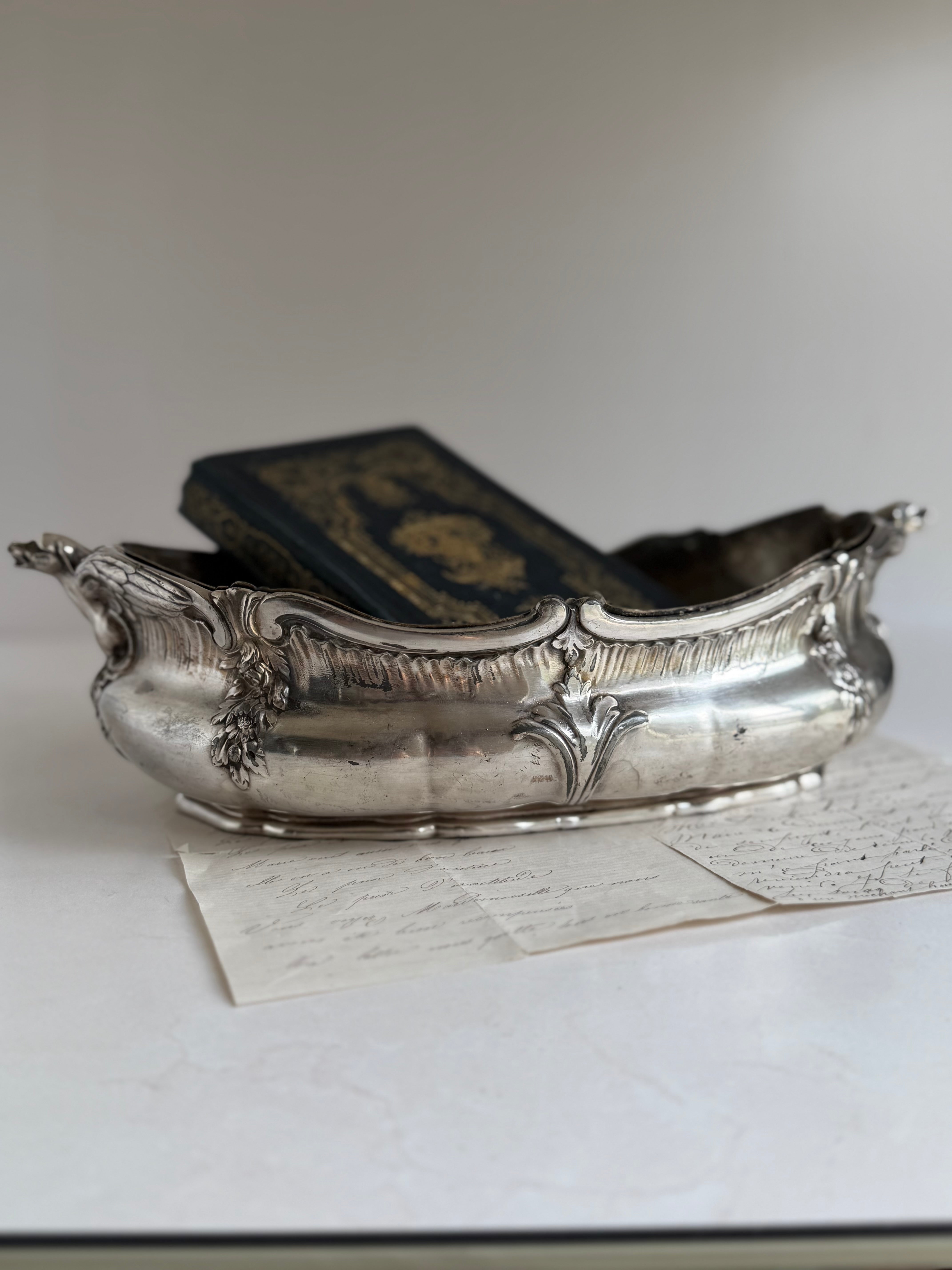 Antique French Jardiniere with Winged Hounds