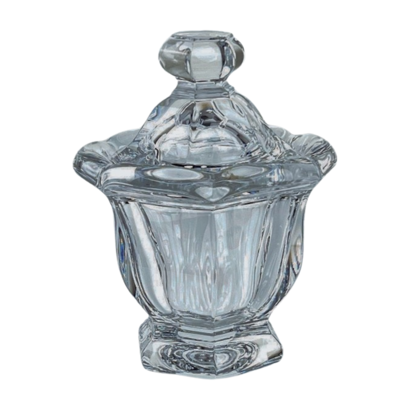 Signed Baccarat Crystal Mustard / Condiment Jar — Missouri / Harcourt Pattern