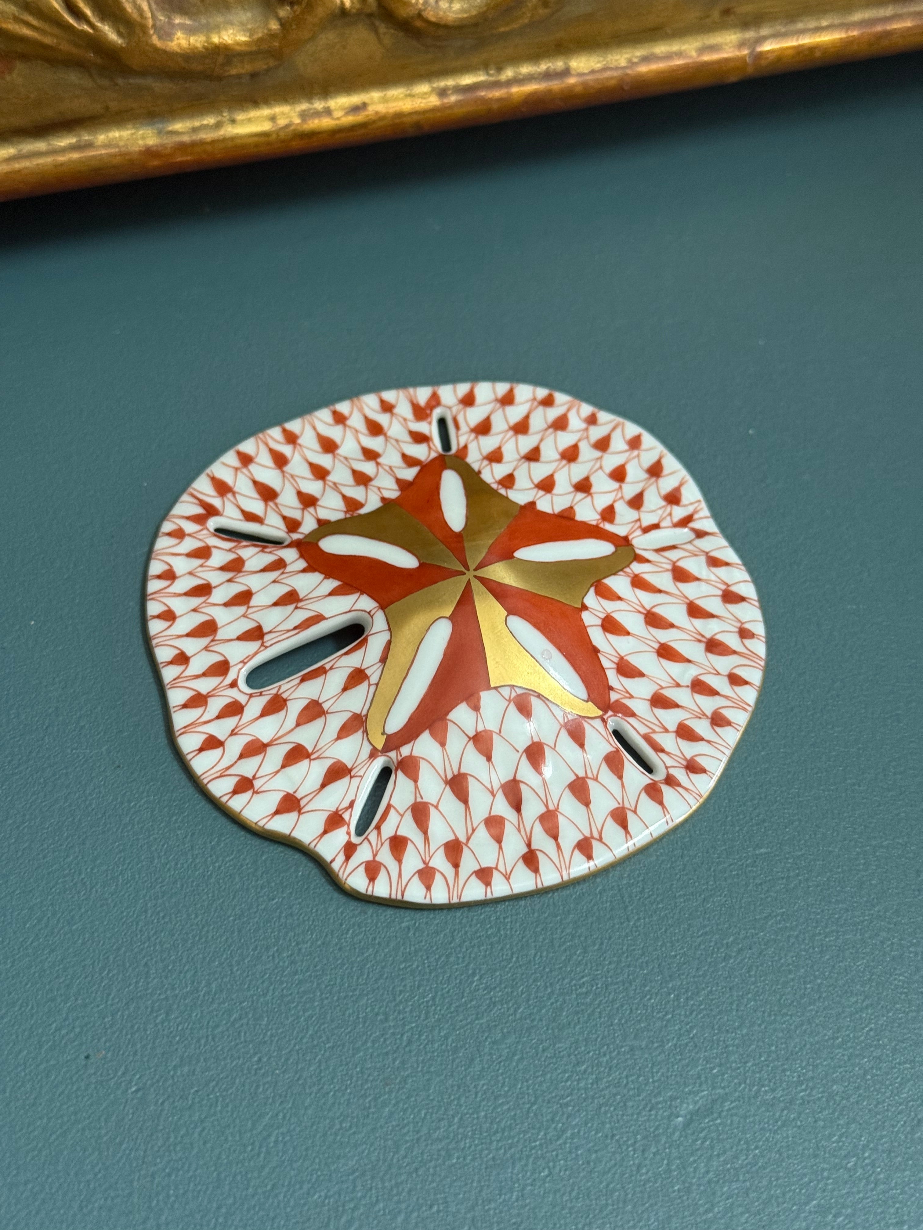 Herend Hungary Hand-Painted Porcelain Sand Dollar