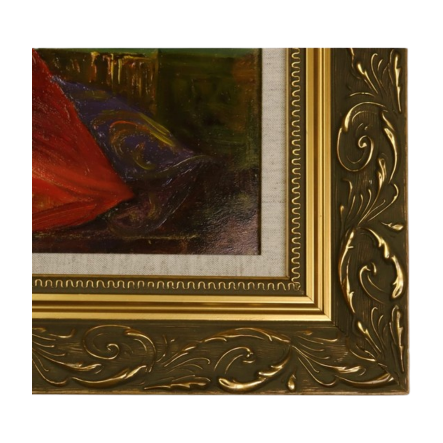 “Nude with Mirror” – European Oil on Board, Mid-20th Century