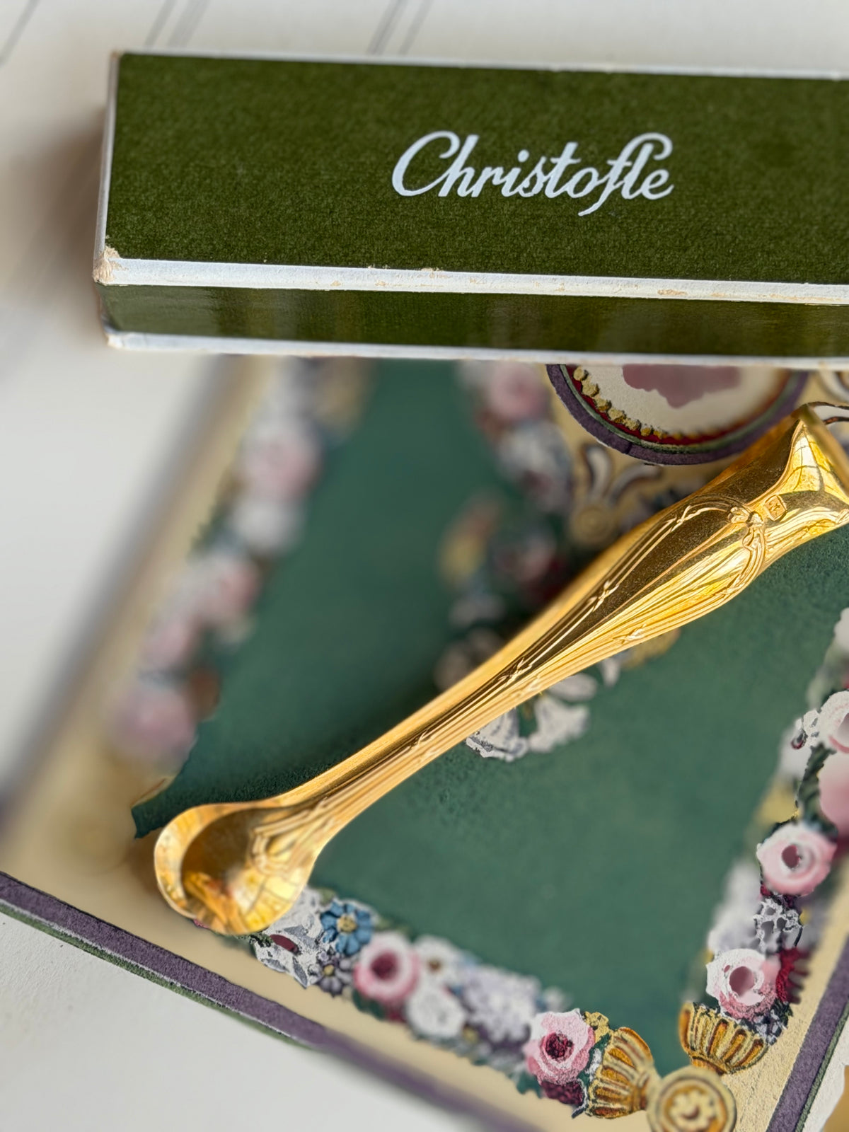 Christofle Gilt Sugar Tongs in Original Box