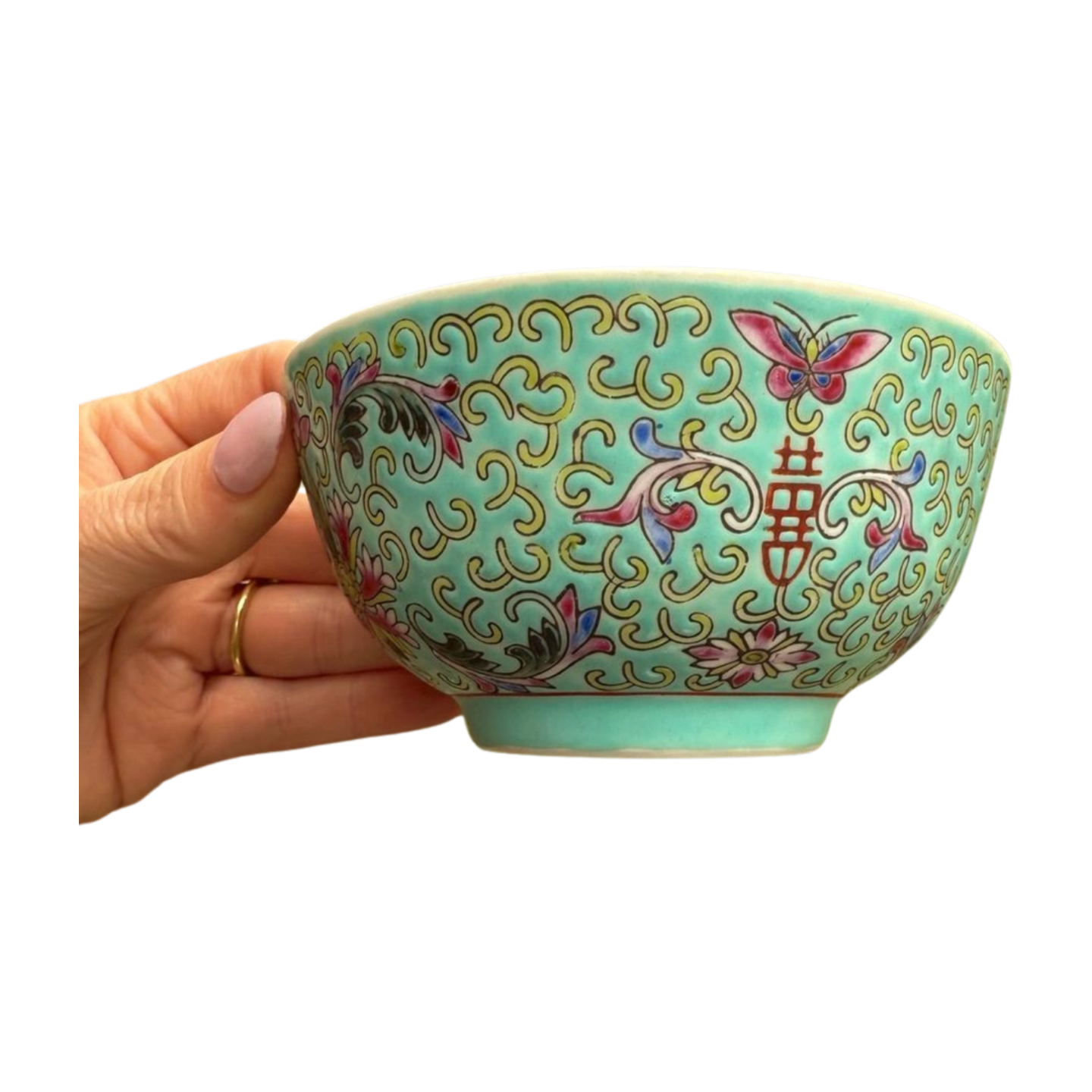 Pair of Vintage Famille Rose Bowls
