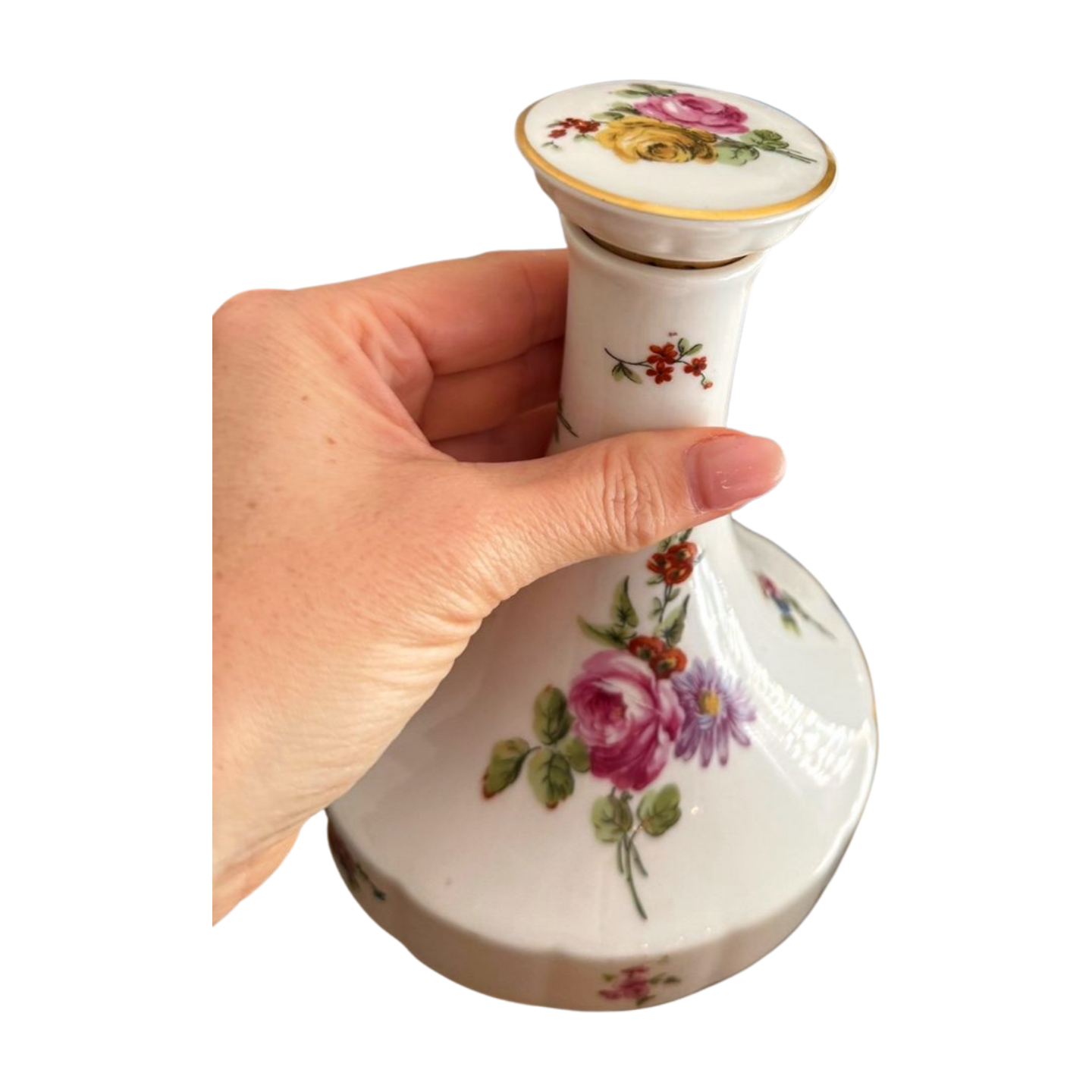 Antique Haviland Limoges Decanter – Chantilly Floral