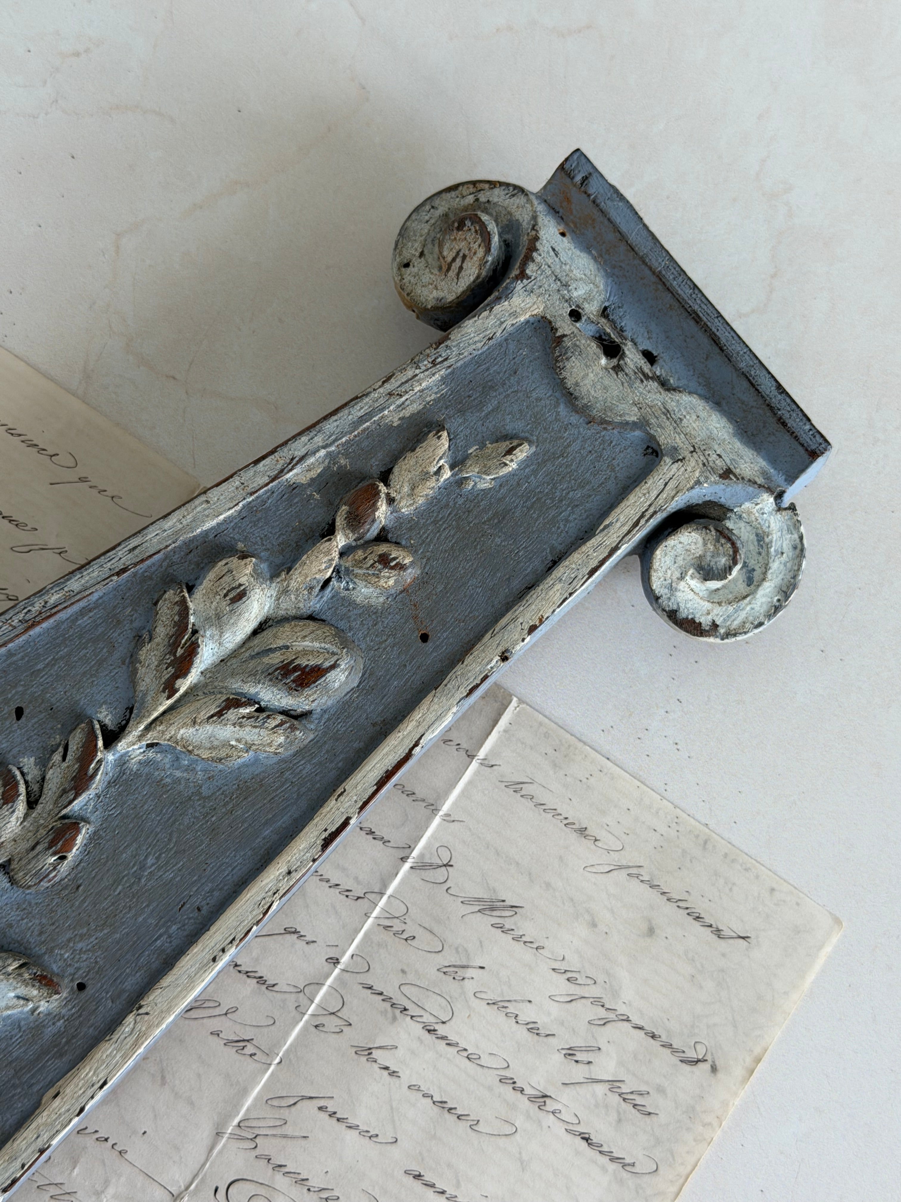 Antique French Carved Wood Salvage Pilaster