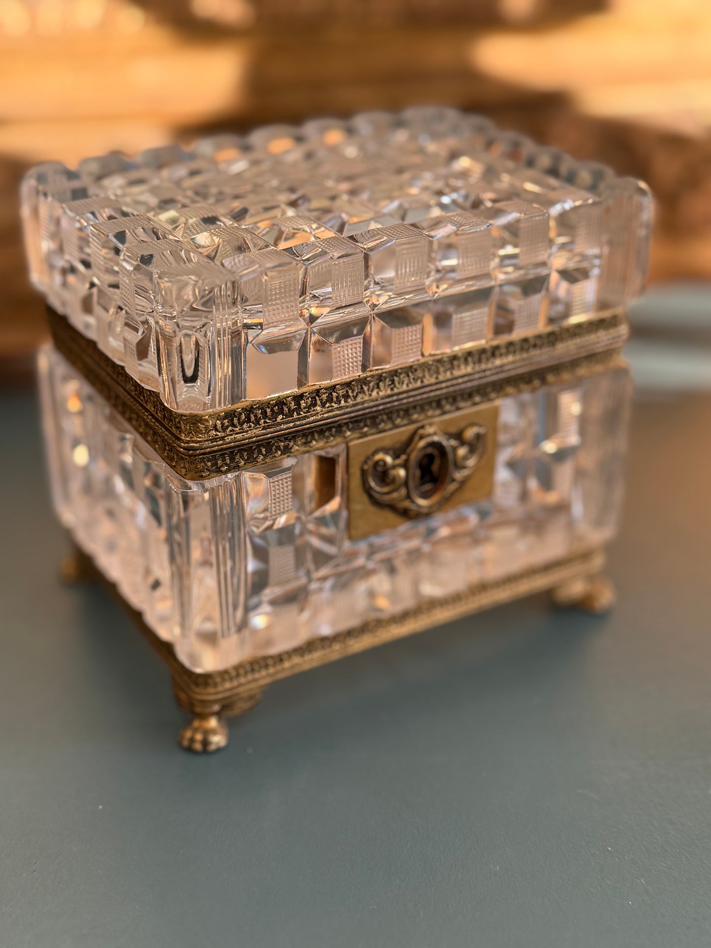 Antique French Crystal Casket