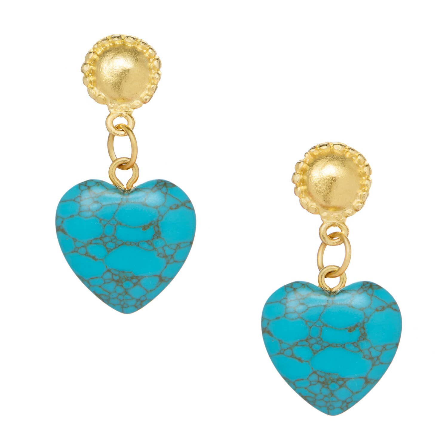 Loren Heart Earrings : White Turquoise