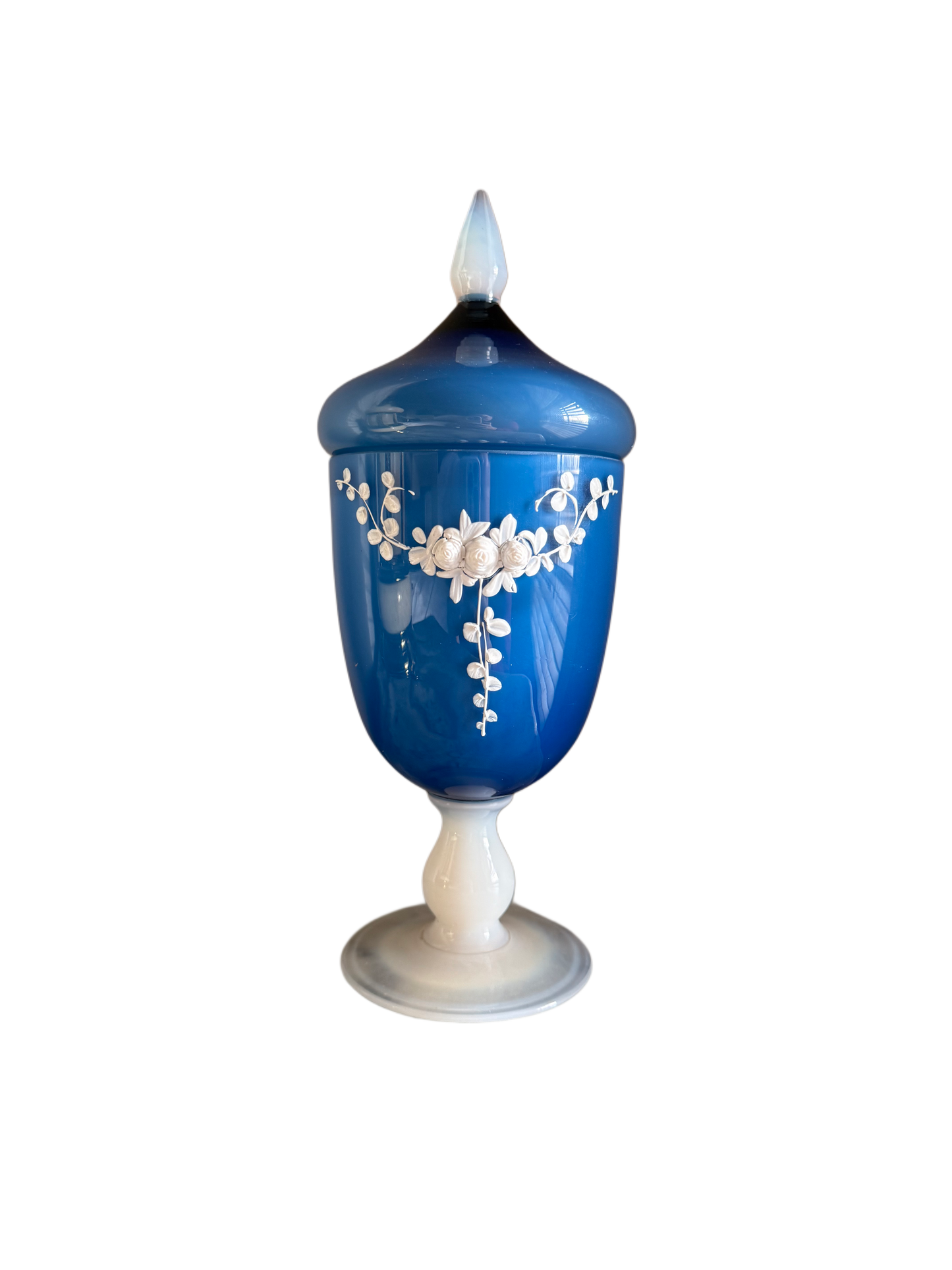 Antique Opaline Lidded Jar