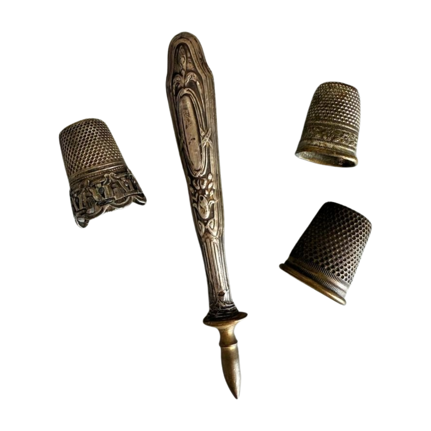 Set of 4 French Antique Sewing Pieces