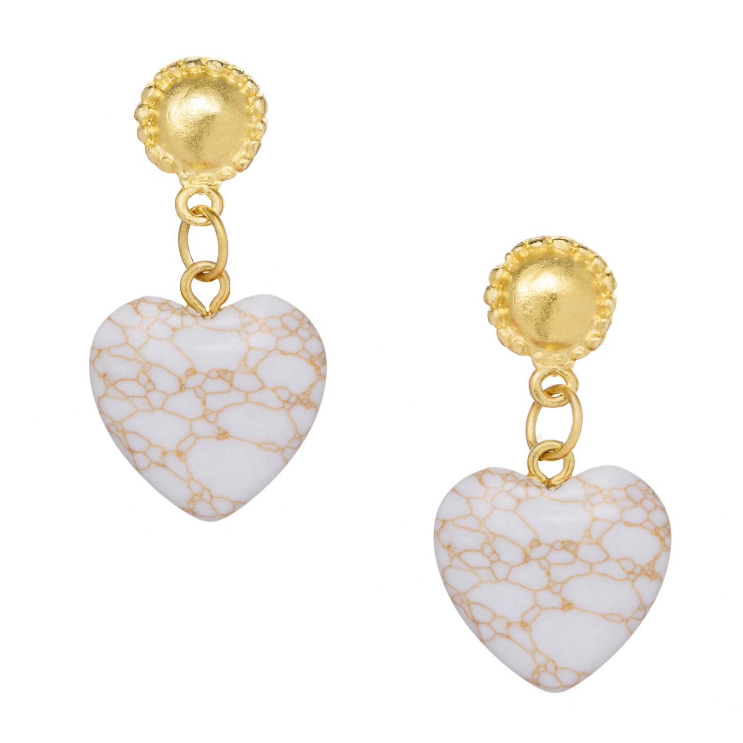 Loren Heart Earrings : White Turquoise