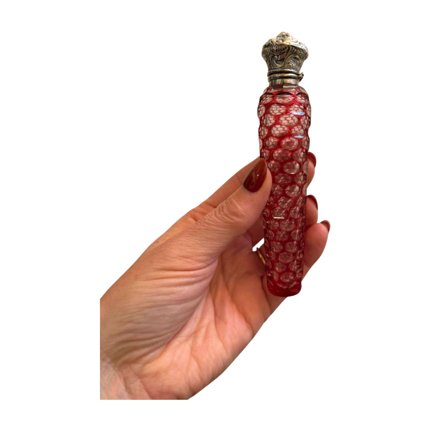 Antique French Thousand-Eye Crystal Perfume Bottle