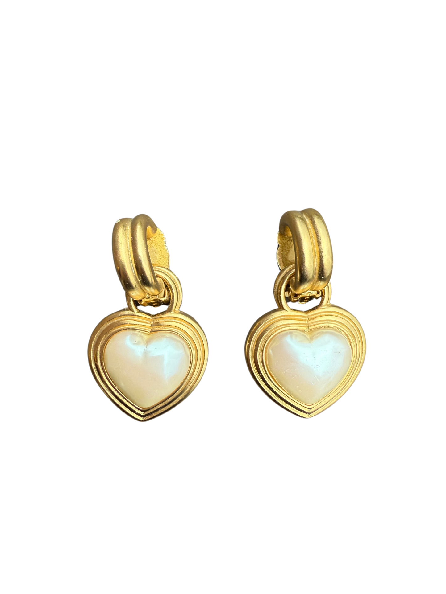 Vintage Heart Clip On Earrings