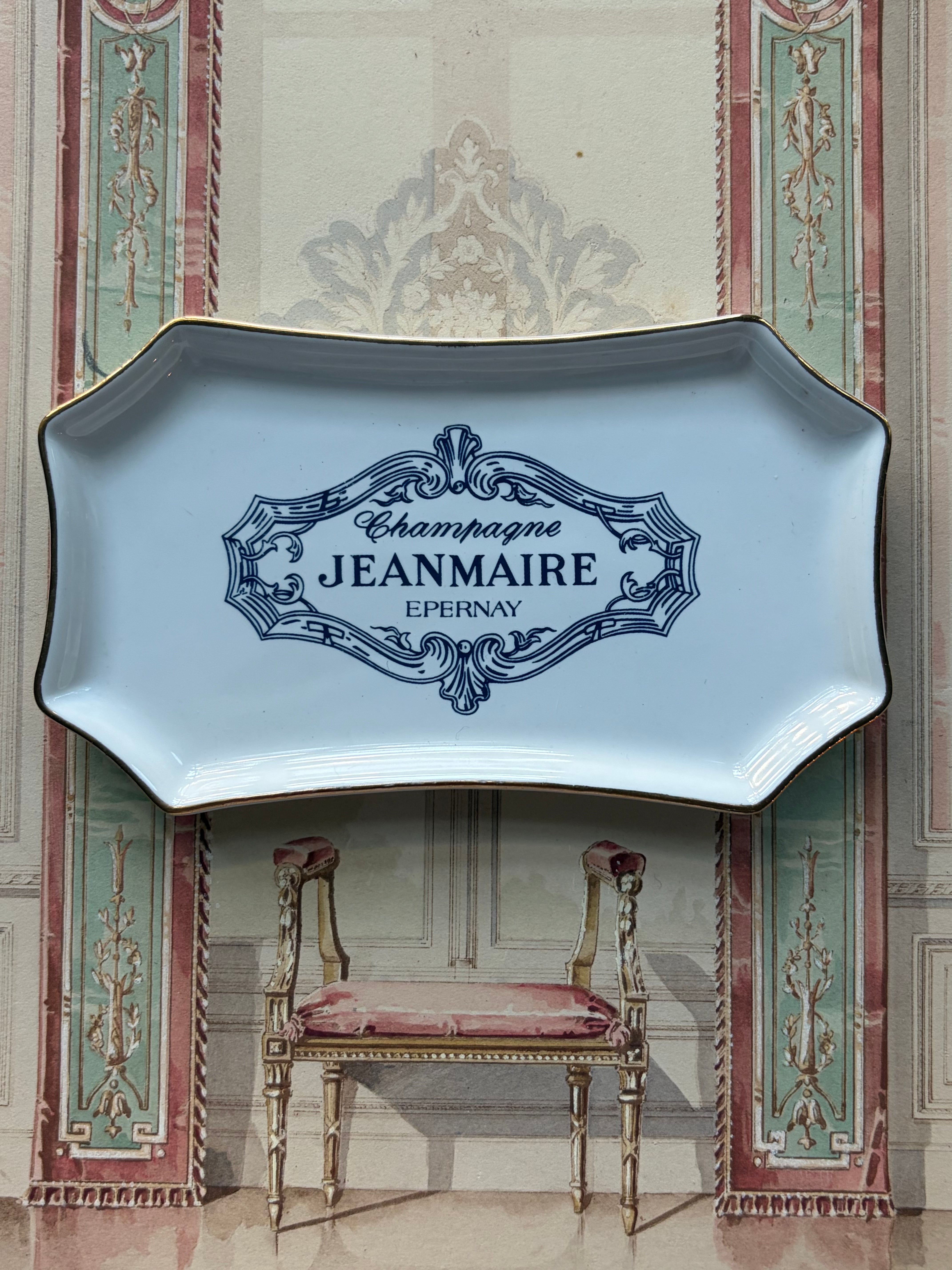 Vintage French Champagne Jeanmaire Porcelain Trinket Dish, Épernay