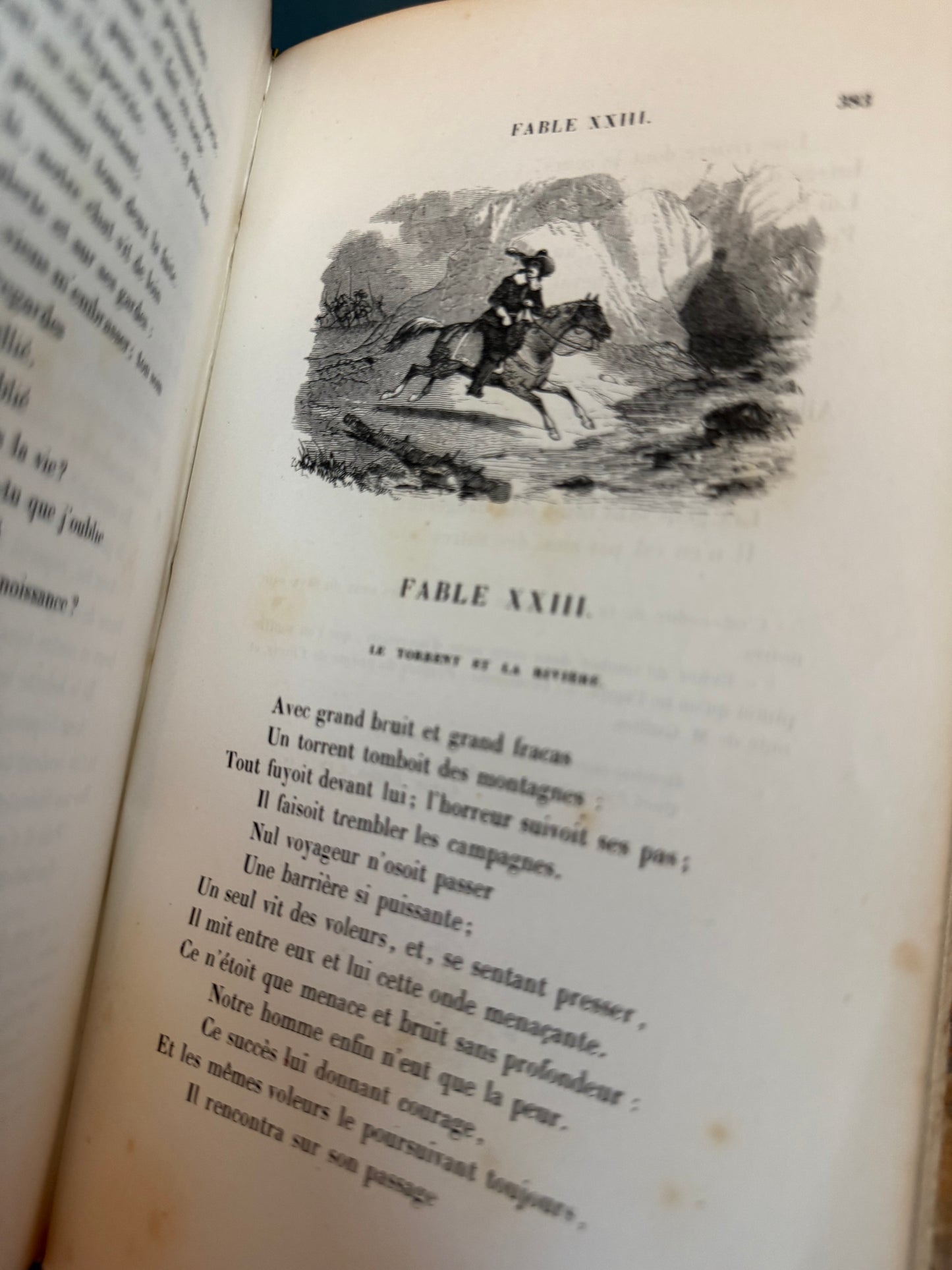 Antique 1839 French Edition: Fables de La Fontaine