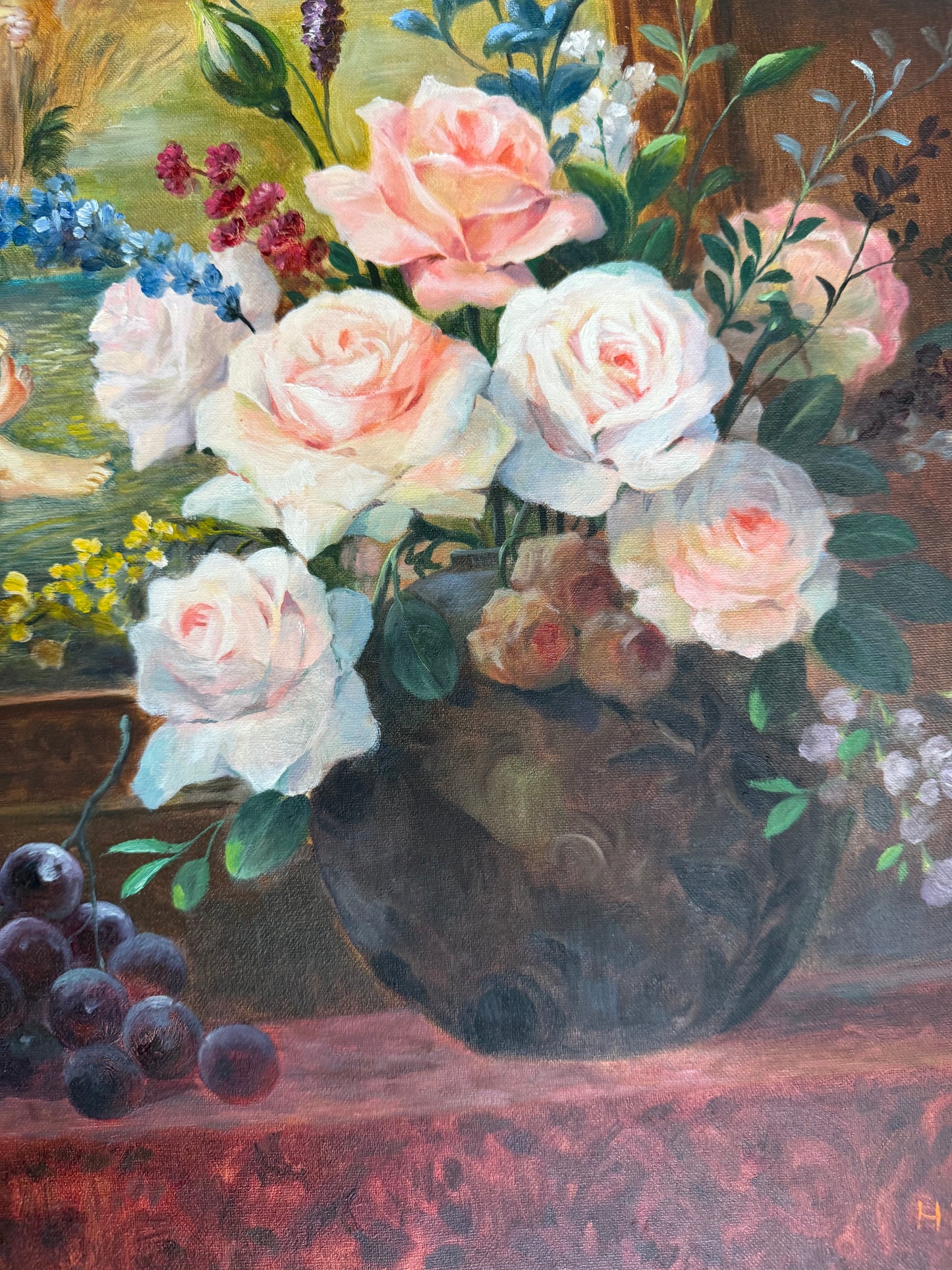 C.S. Henry – Still Life with Vase of Flowers” & Mythological Tableau