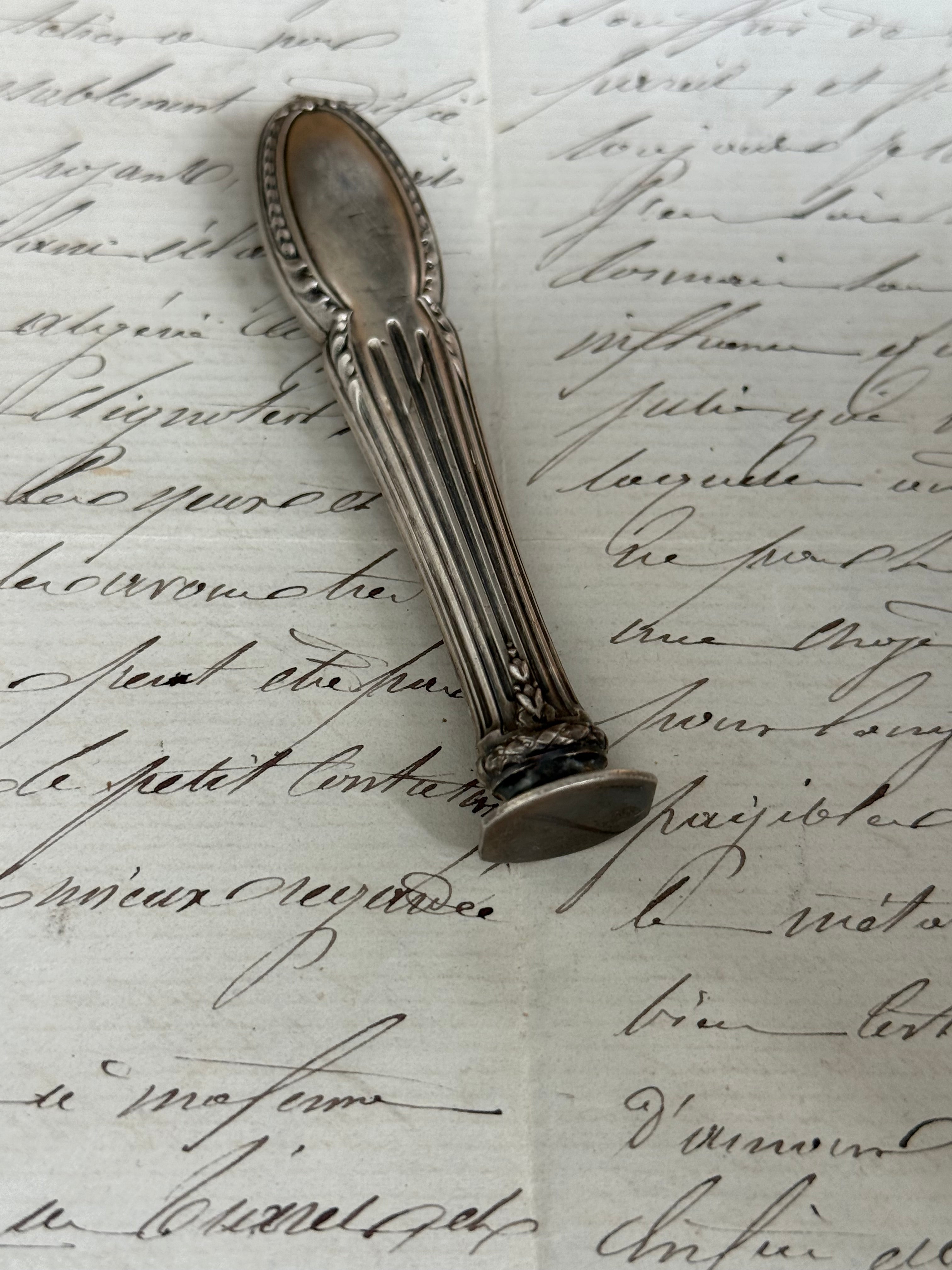 Antique Sterling Silver Wax Seal Stamp