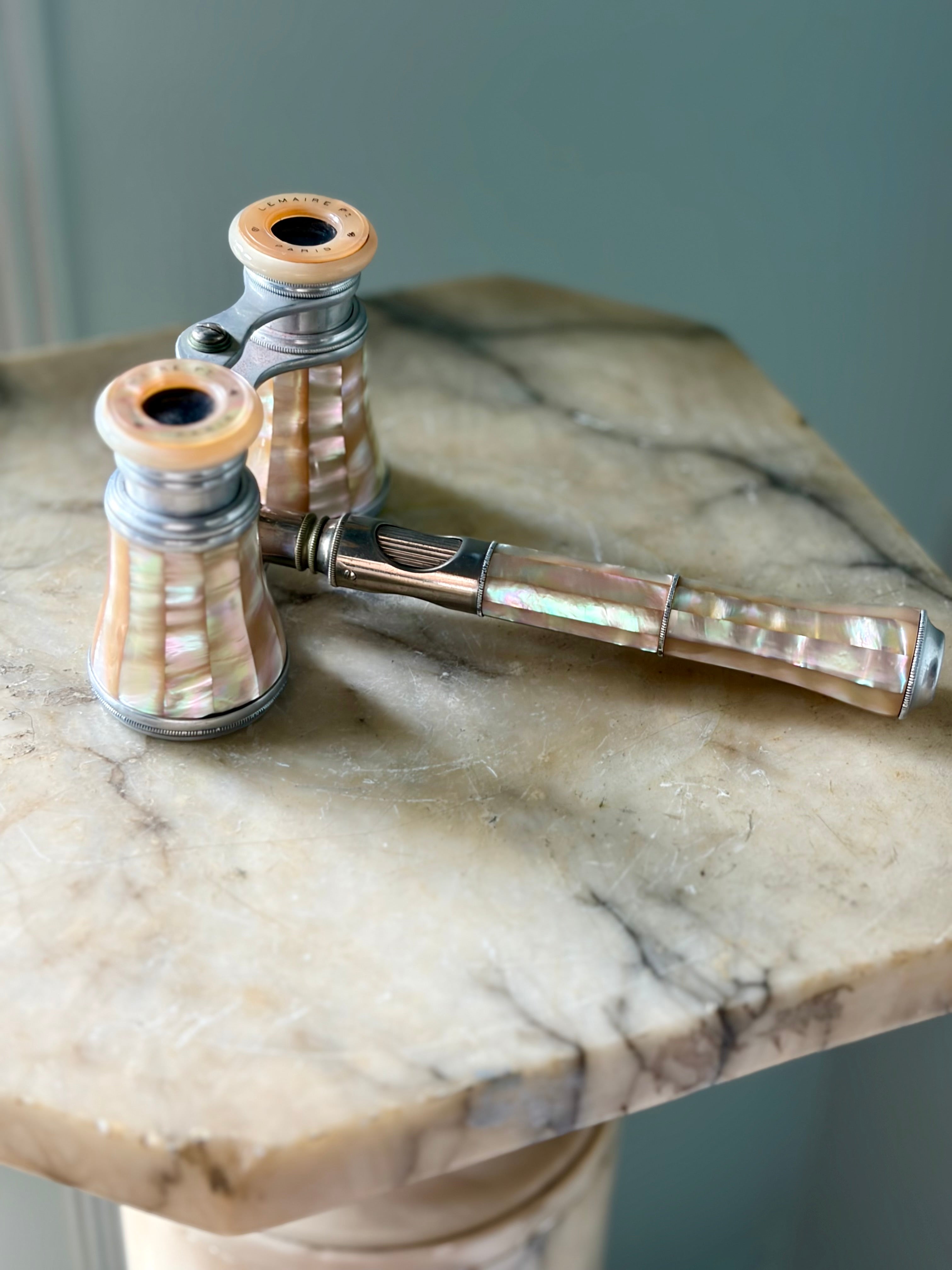 Antique La Maire Paris Mother of Pearl Opera Glasses