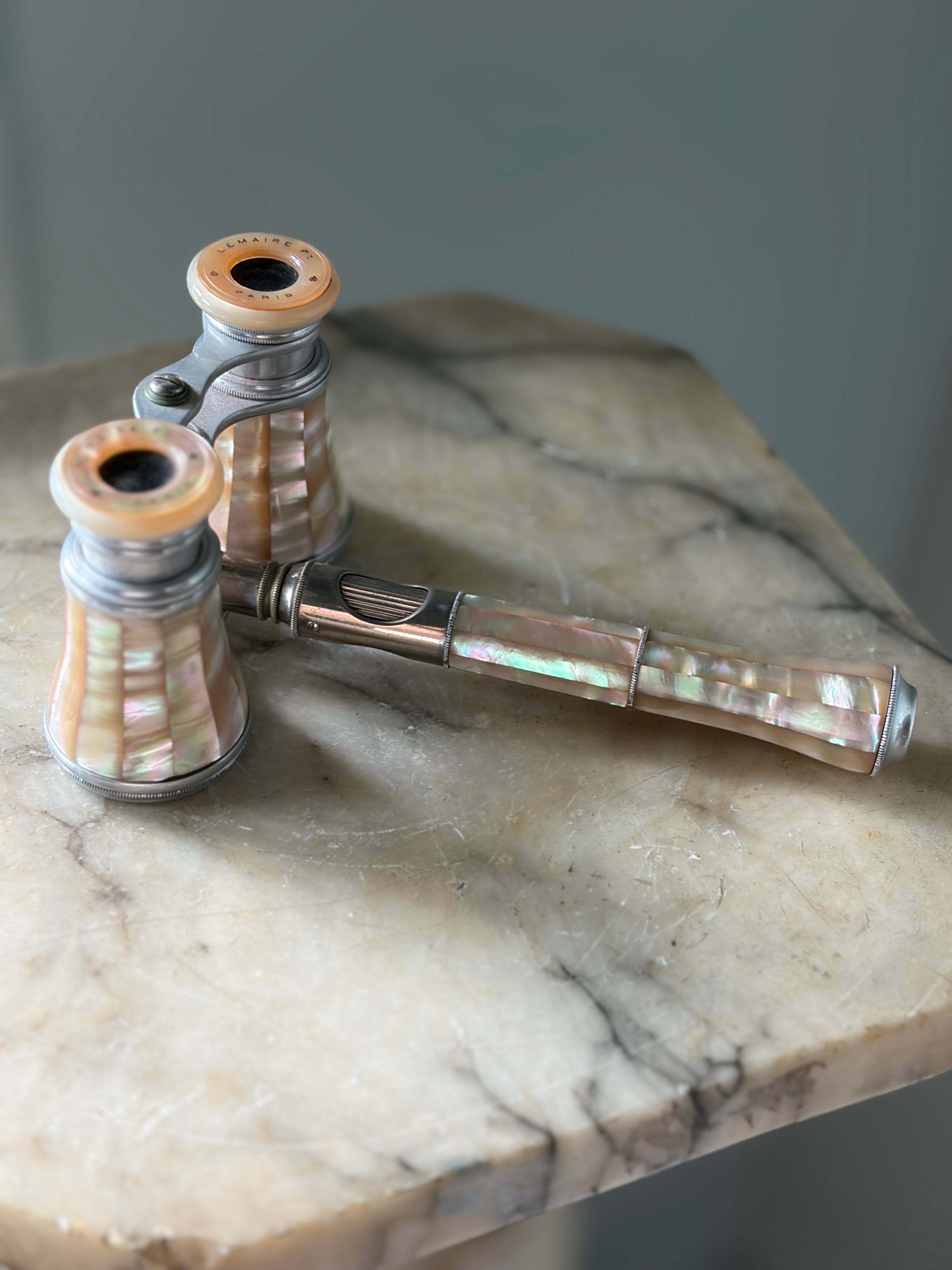 Antique La Maire Paris Mother of Pearl Opera Glasses