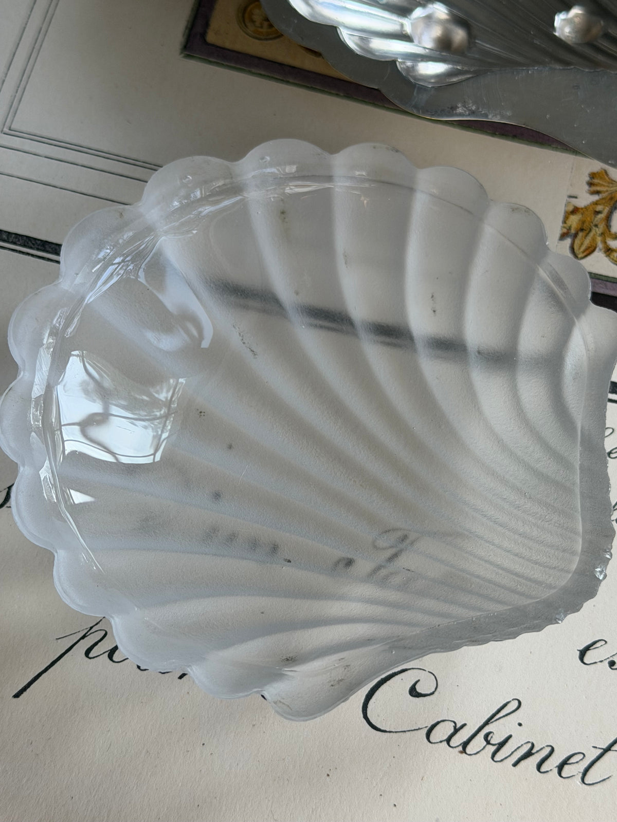 Vintage French Silverplate Shell Dish with Glass Insert (2 Available, Sold Separately)