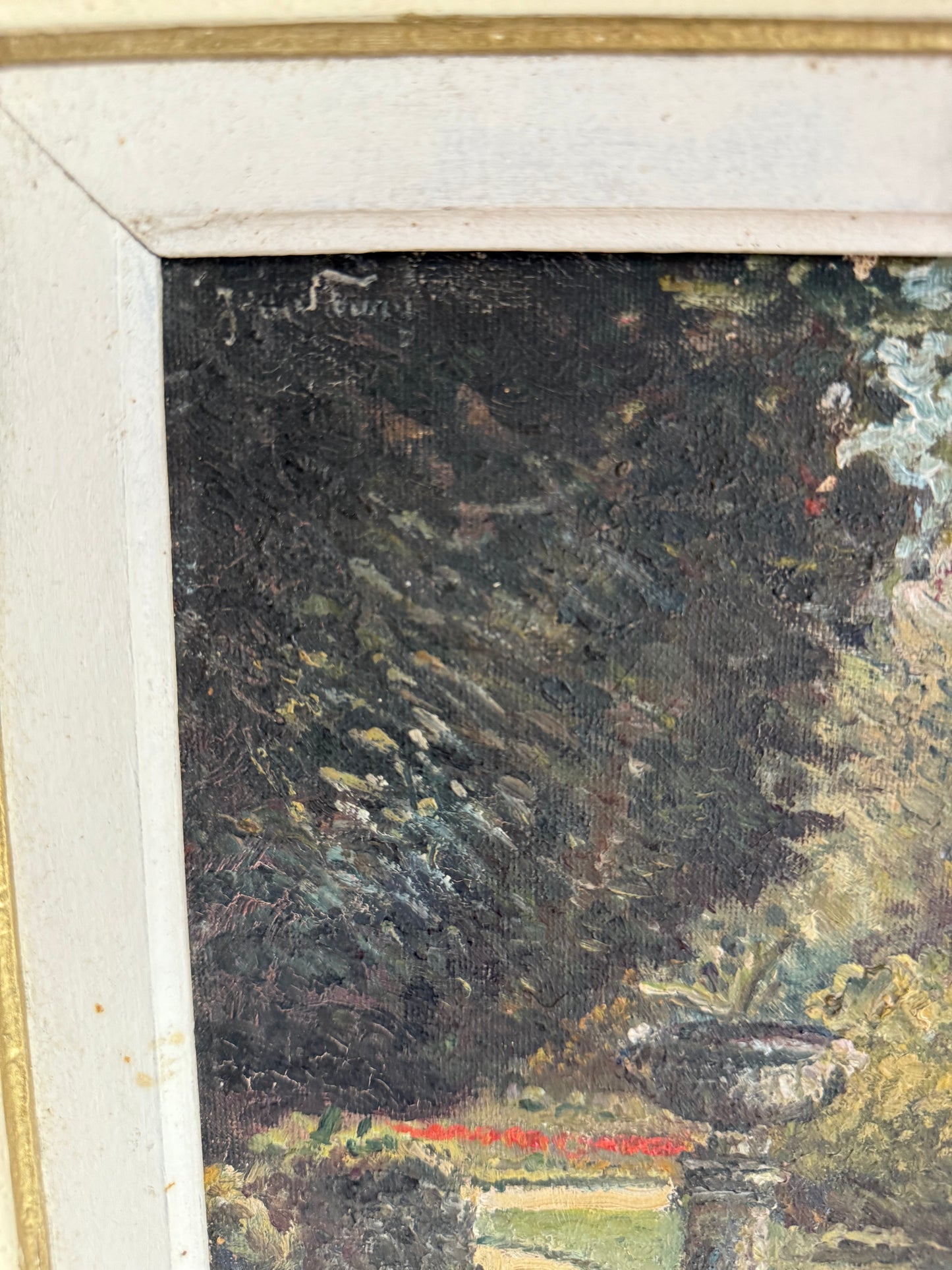 Antique French Garden Painting