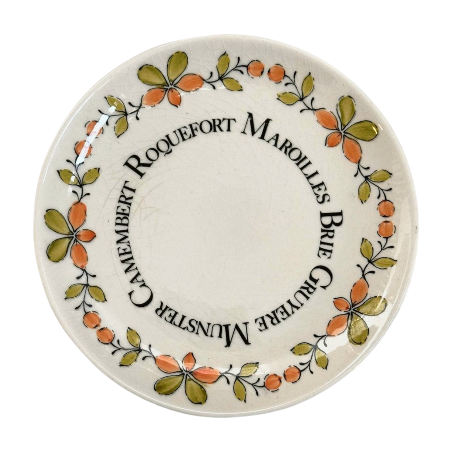 Vintage Gien France “Ma Cuisine” Cheese Plate (multiples)