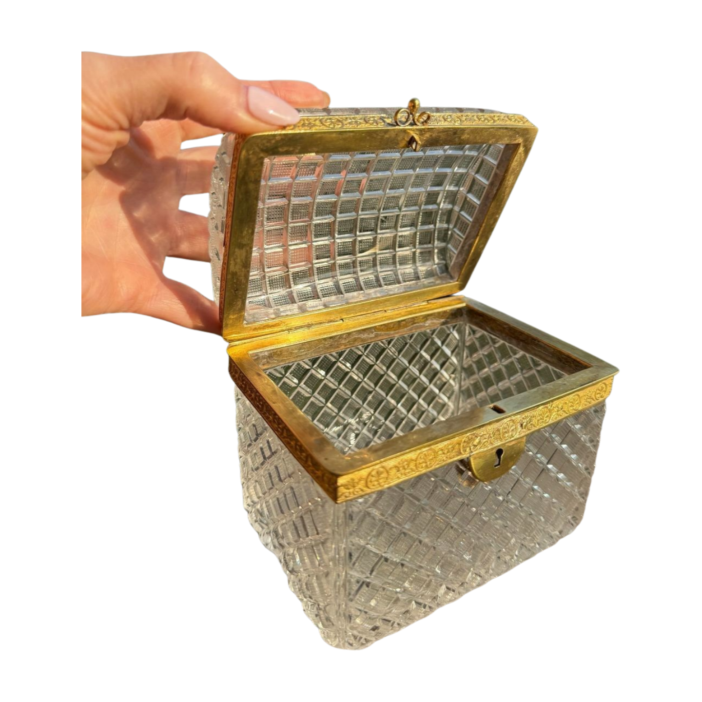 Antique French Crystal Casket